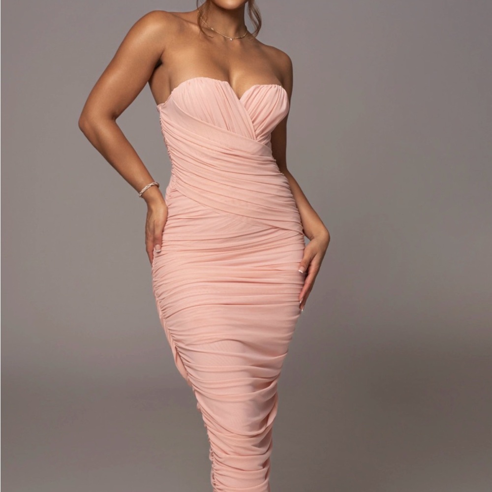 JLUXLABEL Strapless Blush Dress